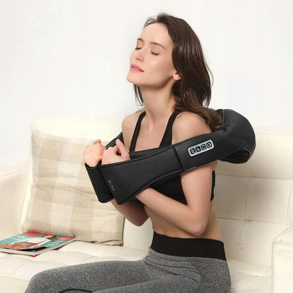 Shiatsu masažuoklis, masažinė pagalvėlė kaklui, nugarai, petims, kojoms, kūnui, su šildymu