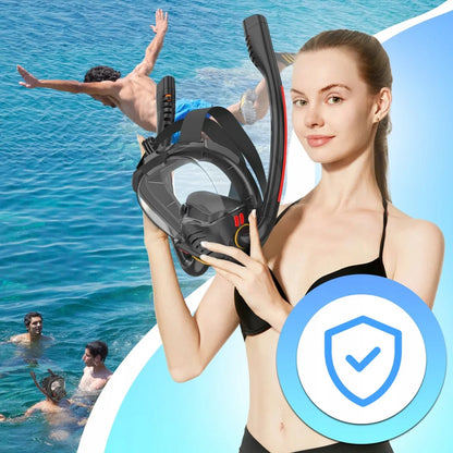 RETOO visą veidą dengianti nardymo kaukė su kvėpavimo vamzdeliu ir laikikliu kamerai SR256