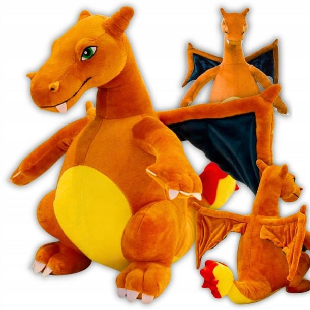 Pliušinis žaislas POKEMON CHARIZARD Oranžinis drakonas vaikams 30cm