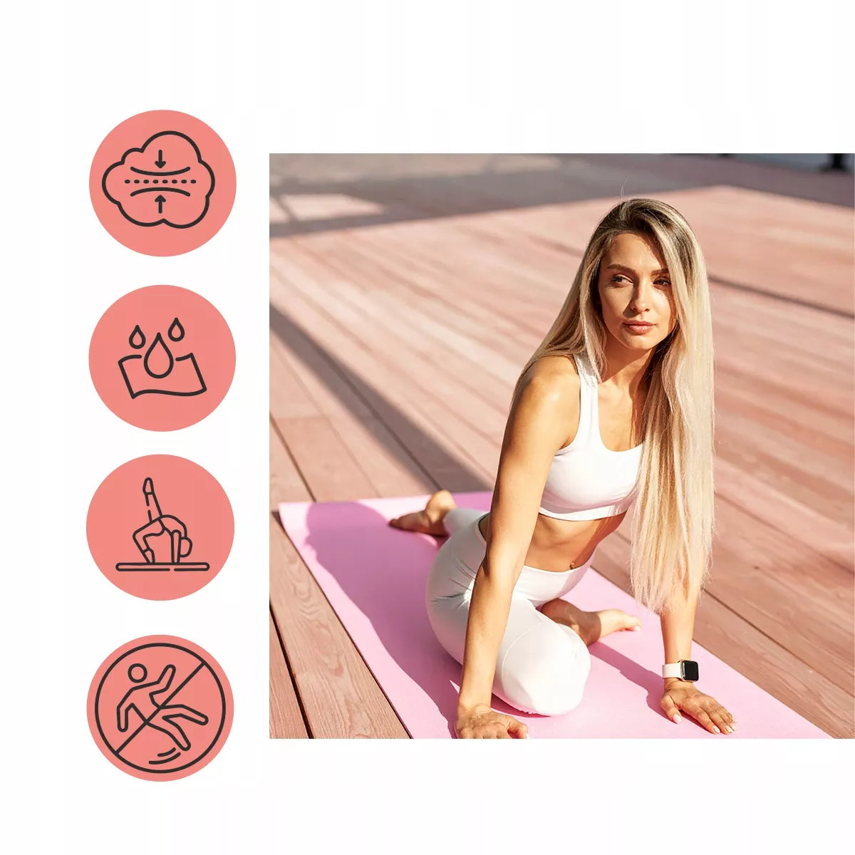 Neslystantis kilimėlis  – joga, pilates, gimnastika