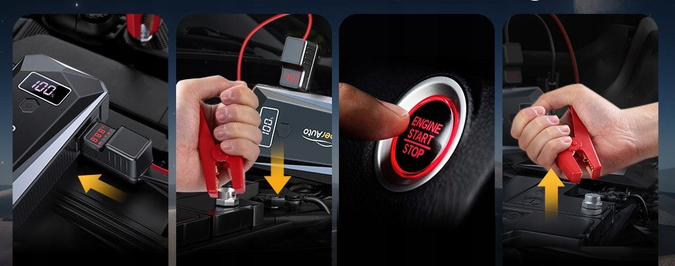 Itin galingas automobilio užvedimo įkroviklis / paleidimo įrenginys 26800mAh 4000A