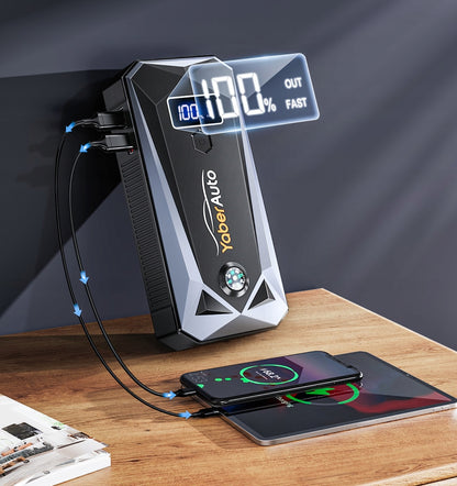 Itin galingas automobilio užvedimo įkroviklis / paleidimo įrenginys 26800mAh 4000A