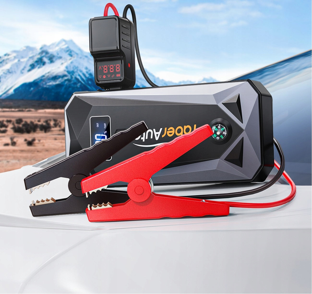 Itin galingas automobilio užvedimo įkroviklis / paleidimo įrenginys 26800mAh 4000A
