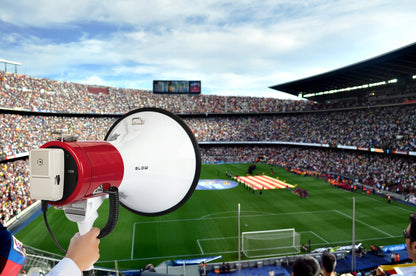 Labai Garsus Megafonas su Sirena ir Pavojaus Signalu, Mikrofonu, skirtas Maršams ir Protestams, 30W, 108dB, HQ