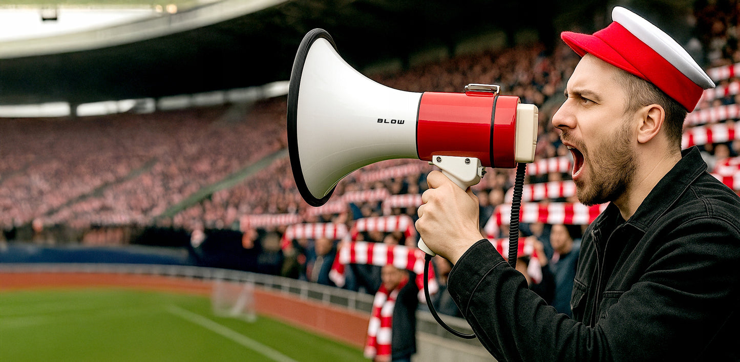 Labai Garsus Megafonas su Sirena ir Pavojaus Signalu, Mikrofonu, skirtas Maršams ir Protestams, 30W, 108dB, HQ