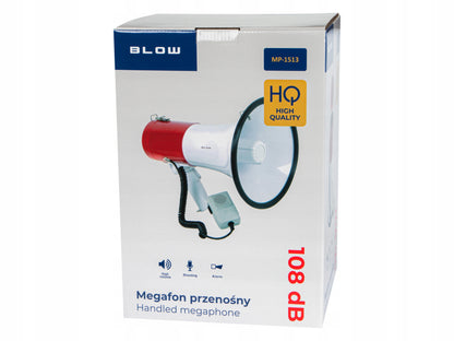 Labai Garsus Megafonas su Sirena ir Pavojaus Signalu, Mikrofonu, skirtas Maršams ir Protestams, 30W, 108dB, HQ