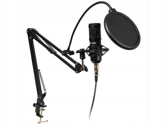Kompiuterinis žaidimų kondensatorinis studijinis mikrofonas su stovu, USB rinkinys
