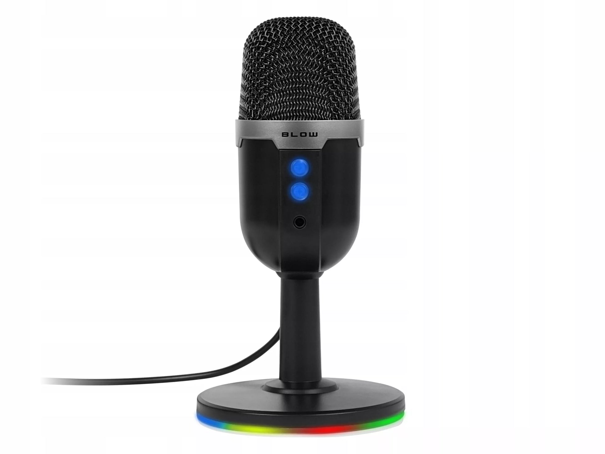 Kondensatorinis mikrofonas kompiuteriui, žaidimų, studijinis, karaoke, USB, LED RGB