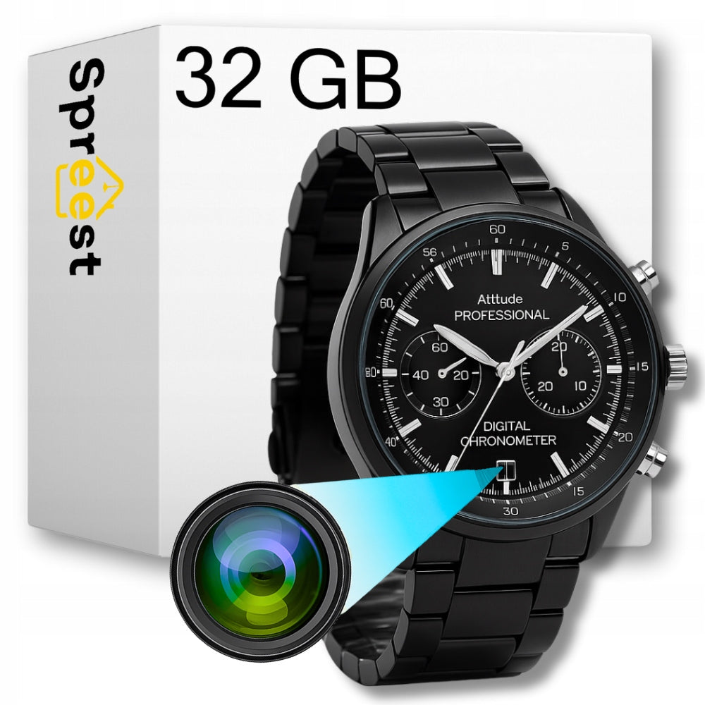 Išmanus laikrodis su mini kamera, diktofonu ir judesio jutikliu