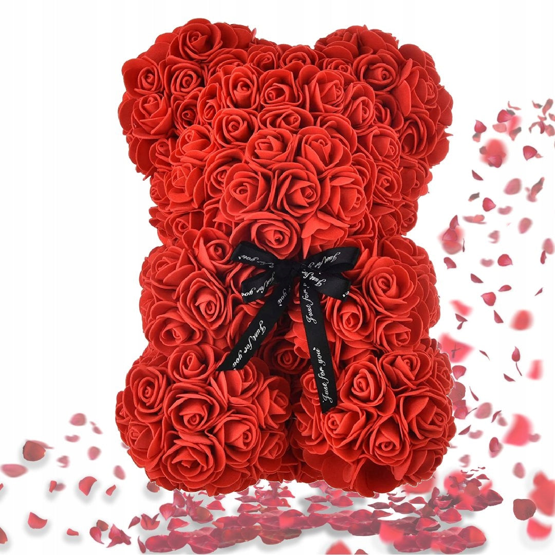 ROŽINIŲ ŽIEDLAPLIŲ MEŠKUTIS DOVANA GIMTADIENIO, KALĖDŲ, MOTULĖS DIENOS, VALENTINO DIENOS DOVANA MYLIMAJAI