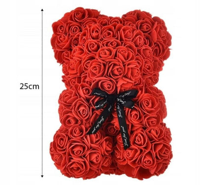 ROŽINIŲ ŽIEDLAPLIŲ MEŠKUTIS DOVANA GIMTADIENIO, KALĖDŲ, MOTULĖS DIENOS, VALENTINO DIENOS DOVANA MYLIMAJAI