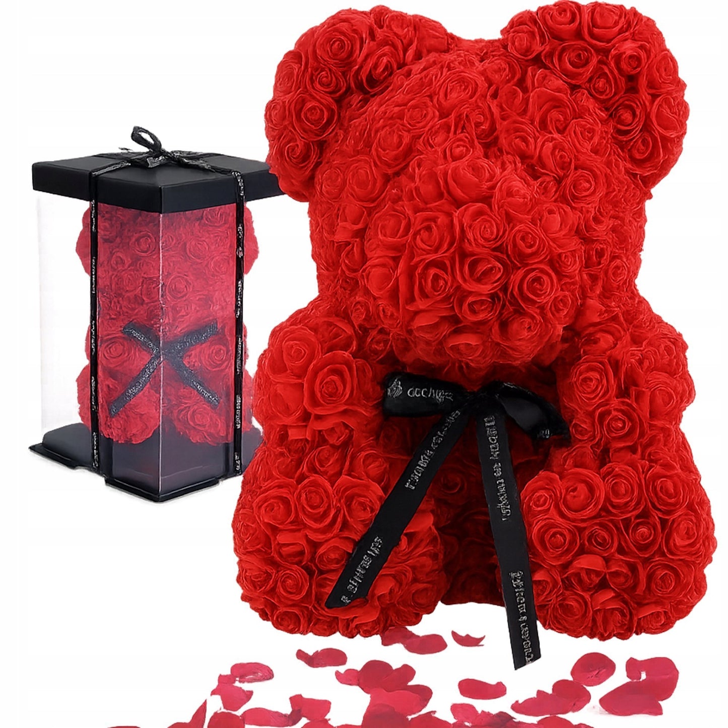 ROŽINIŲ ŽIEDLAPLIŲ MEŠKUTIS DOVANA GIMTADIENIO, KALĖDŲ, MOTULĖS DIENOS, VALENTINO DIENOS DOVANA MYLIMAJAI