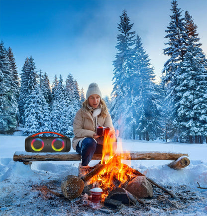 Galingas Bluetooth garsiakalbis Nešiojamas Boombox su mikrofonu, nuotolinio valdymo pulteliu, USB, SD, FM, KARAOKE