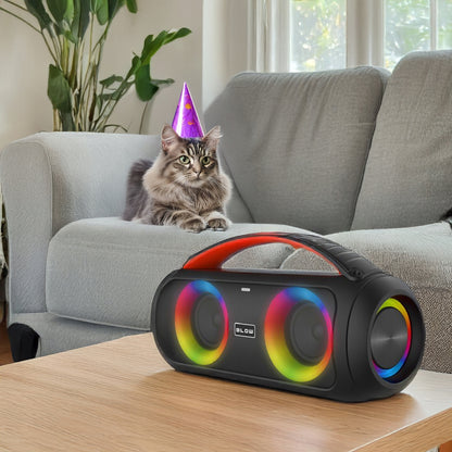 Galingas Bluetooth garsiakalbis Nešiojamas Boombox su mikrofonu, nuotolinio valdymo pulteliu, USB, SD, FM, KARAOKE