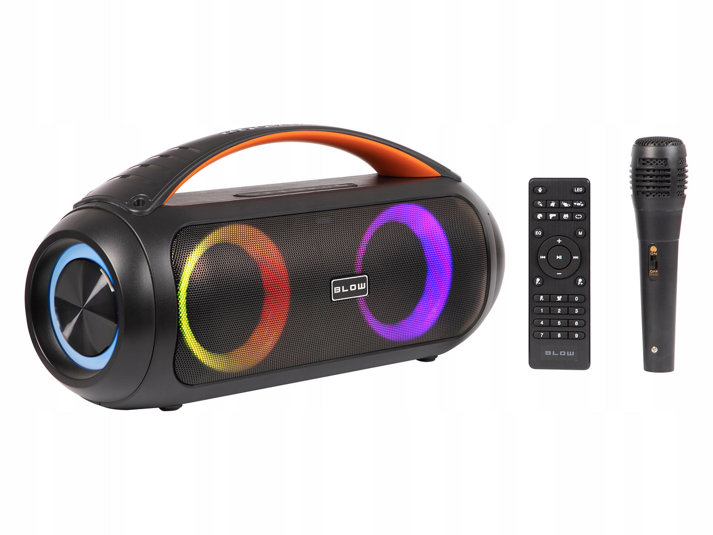Galingas Bluetooth garsiakalbis Nešiojamas Boombox su mikrofonu, nuotolinio valdymo pulteliu, USB, SD, FM, KARAOKE
