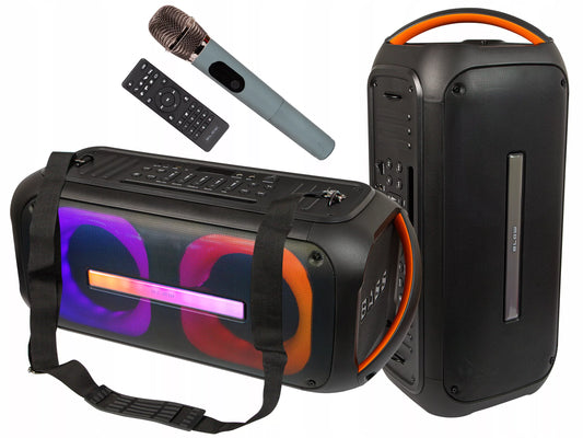 Galingas Bluetooth nešiojamas mobilus garsiakalbis su mikrofonu, nuotolinio valdymo pulteliu, USB, SD, Karaoke