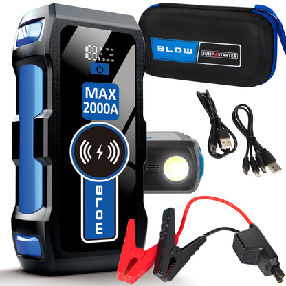 Galingas startuolis 2000A, Powerbank, LED, Užvedimo įrenginys 12000mAh