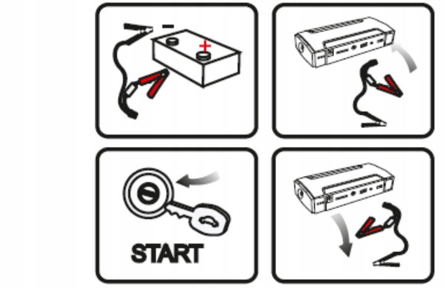 Galingas Powerbank Starteris Boosteris su Kabeliais, Žibintuvėlis, Rinkinys 16800mAh