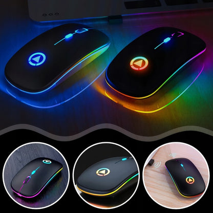 MYSZ Myszka Žaidimų RGB Belaidė 1200 DPI Kompiuteriui / Nešiojamam Kompiuteriui