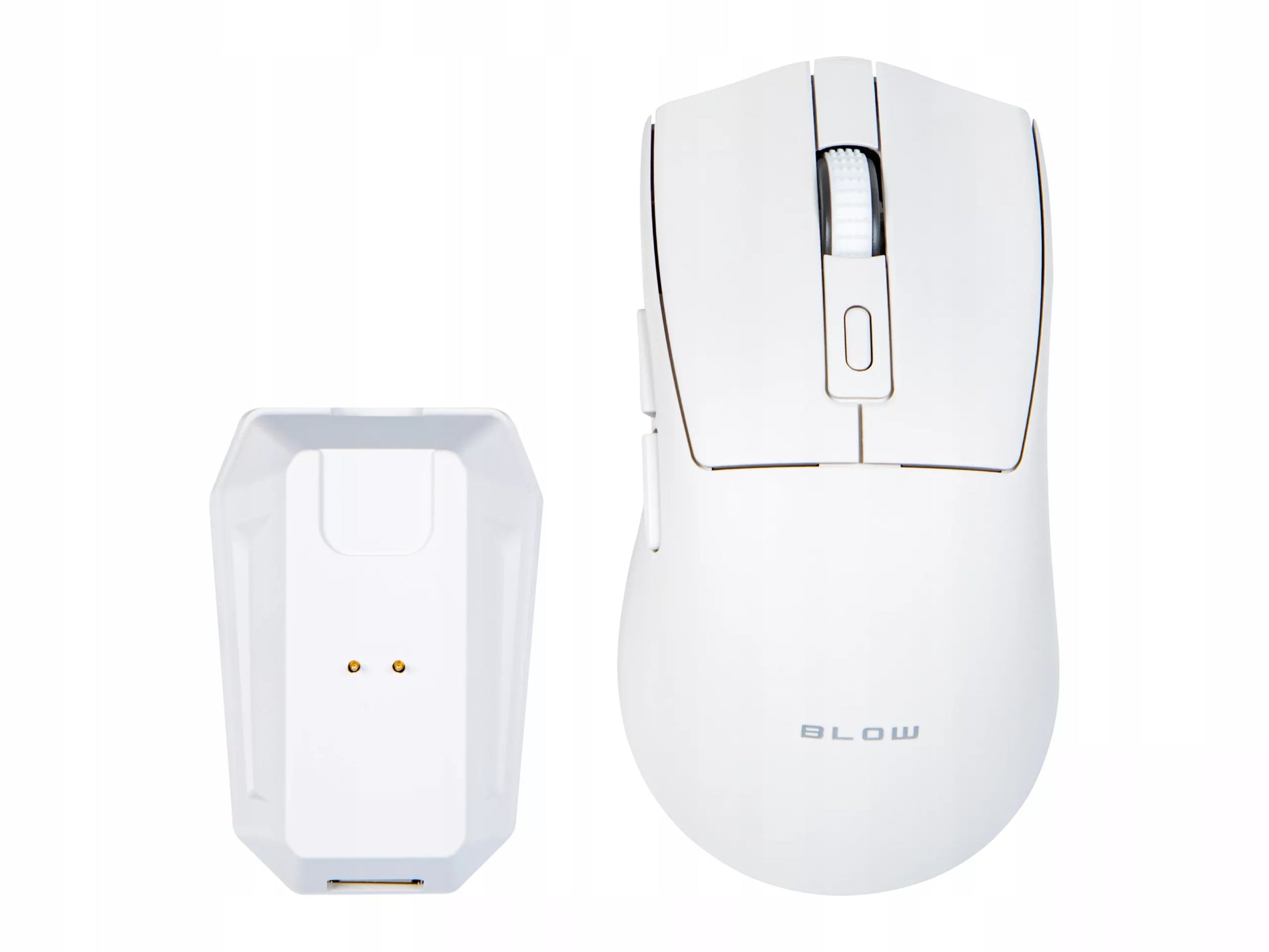 Balta optinė žaidimų pelė su įkrovimo stotele, PC, USB, Bluetooth 2.4GHz