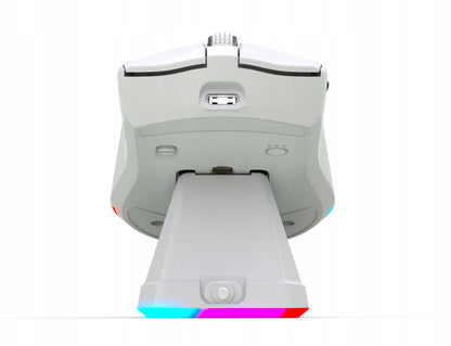 Balta optinė žaidimų pelė su įkrovimo stotele, PC, USB, Bluetooth 2.4GHz