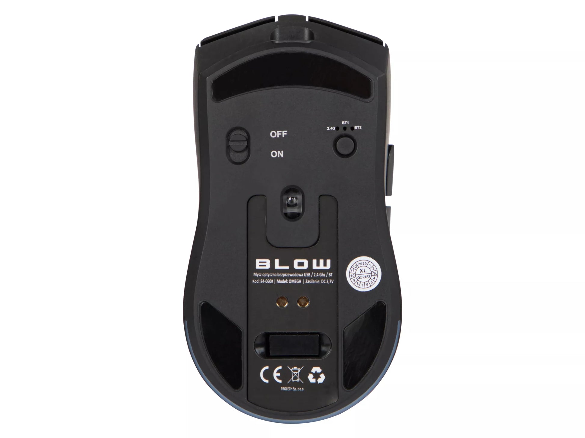 Juoda optinė žaidimų pelė su įkrovimo stotele, PC, USB, Bluetooth 2.4GHz