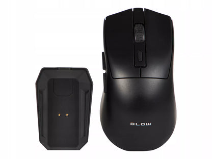 Juoda optinė žaidimų pelė su įkrovimo stotele, PC, USB, Bluetooth 2.4GHz