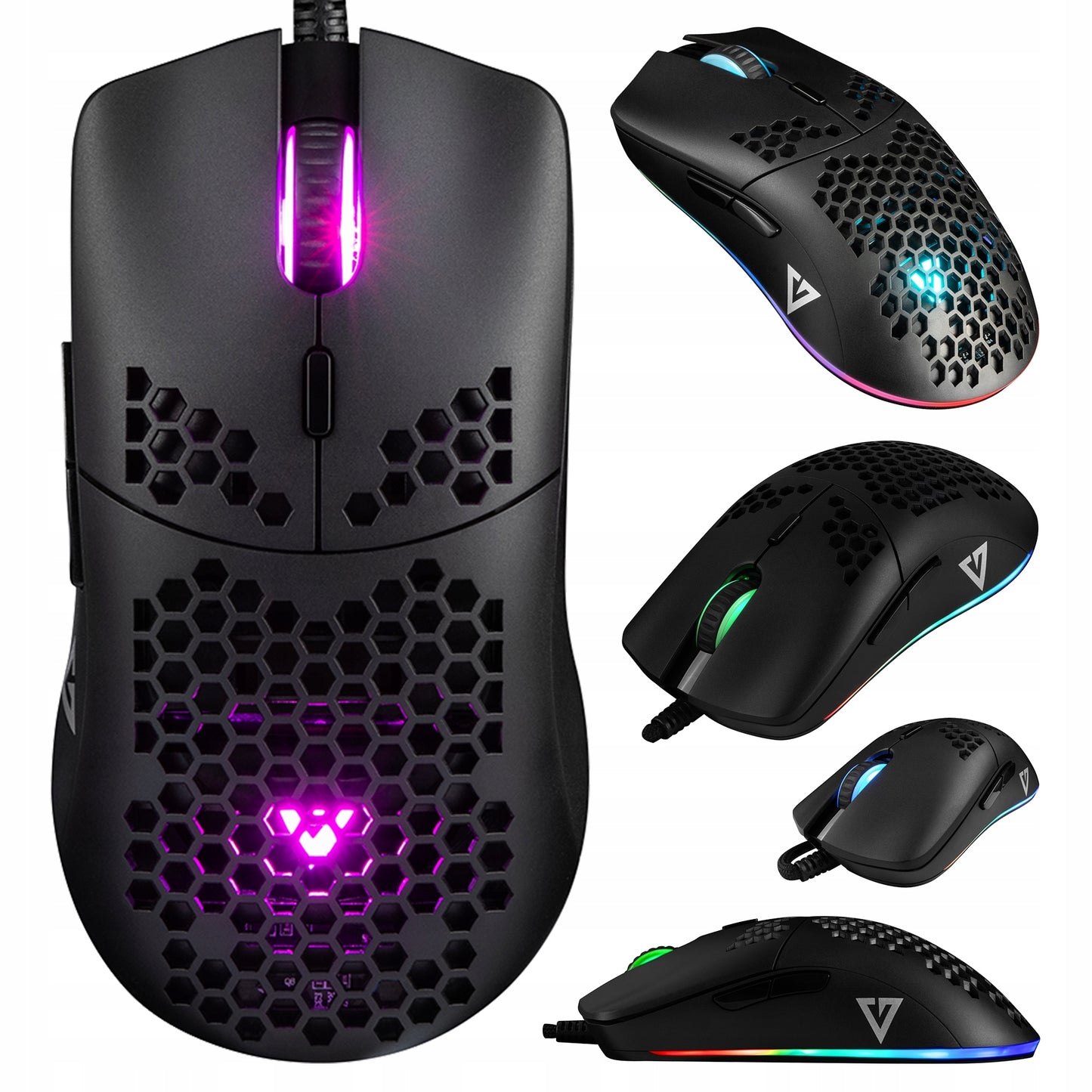 Laidinė žaidimų pelė - RGB apšvietimas - Optinis jutiklis 12400 DPI