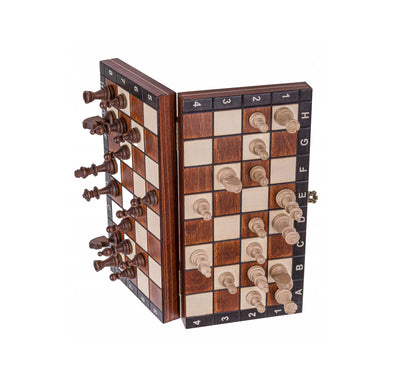 Magnetinė šachmatų lenta – medinė, 26,5 x 26,5 cm