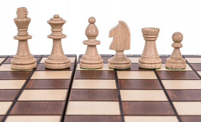 Magnetinė šachmatų lenta – medinė, 26,5 x 26,5 cm