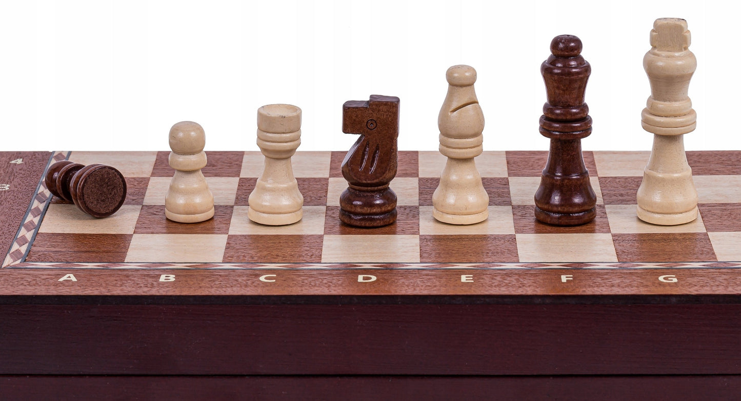 Magnetinė šachmatų lenta – medinė, 28,7 x 28,7 cm