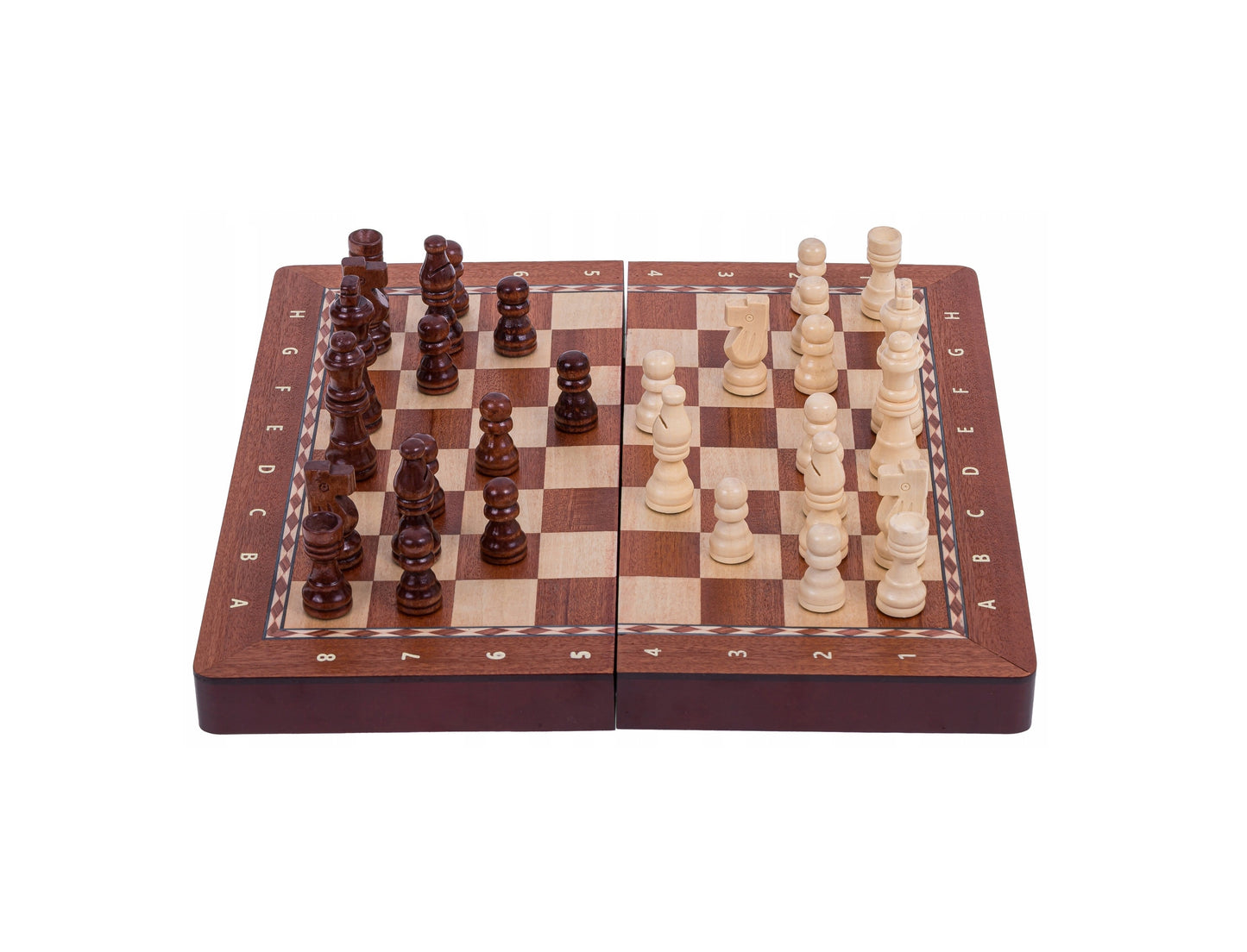 Magnetinė šachmatų lenta – medinė, 28,7 x 28,7 cm