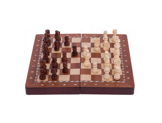 Magnetinė šachmatų lenta – medinė, 28,7 x 28,7 cm