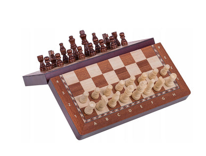 Magnetinė šachmatų lenta – medinė, 28,7 x 28,7 cm