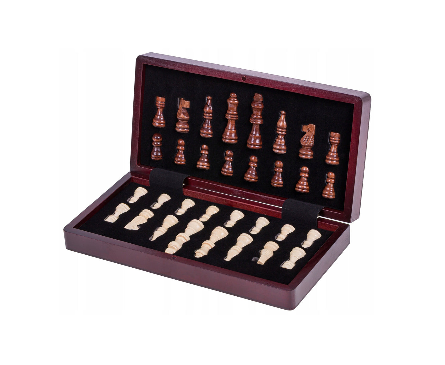 Magnetinė šachmatų lenta – medinė, 28,7 x 28,7 cm