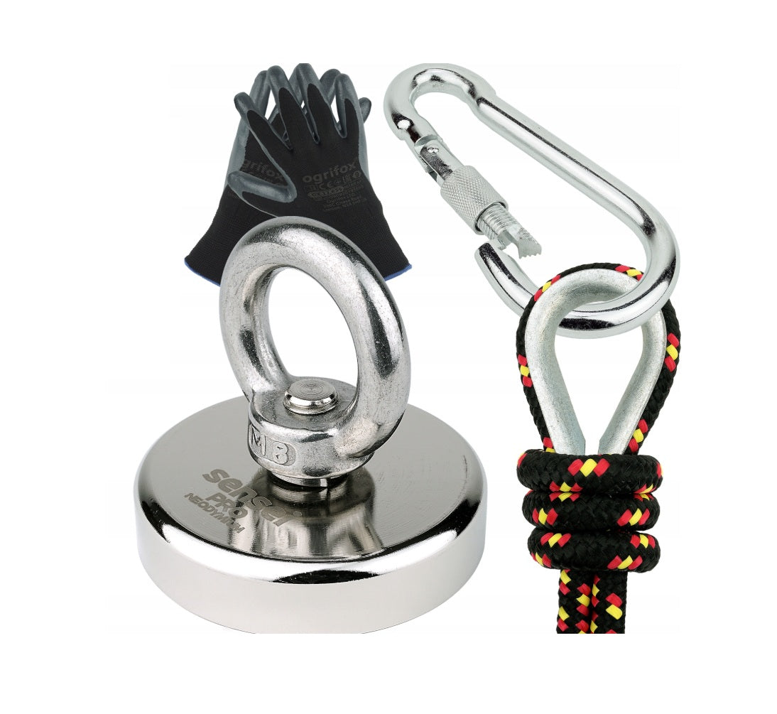 Magnetų žvejybos rinkinys neodimio magnetas (110kg) + 25m virvė