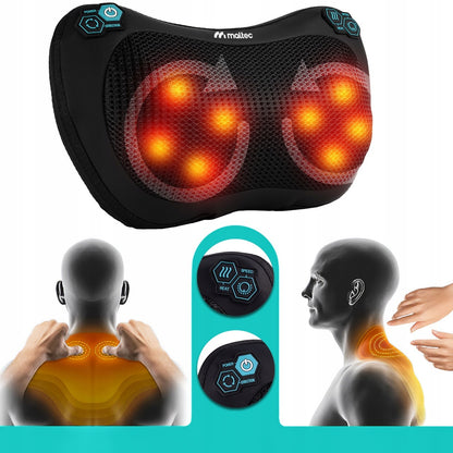Masažuojanti pagalvė su šildymo funkcija – nugaros ir kaklo masažuoklis