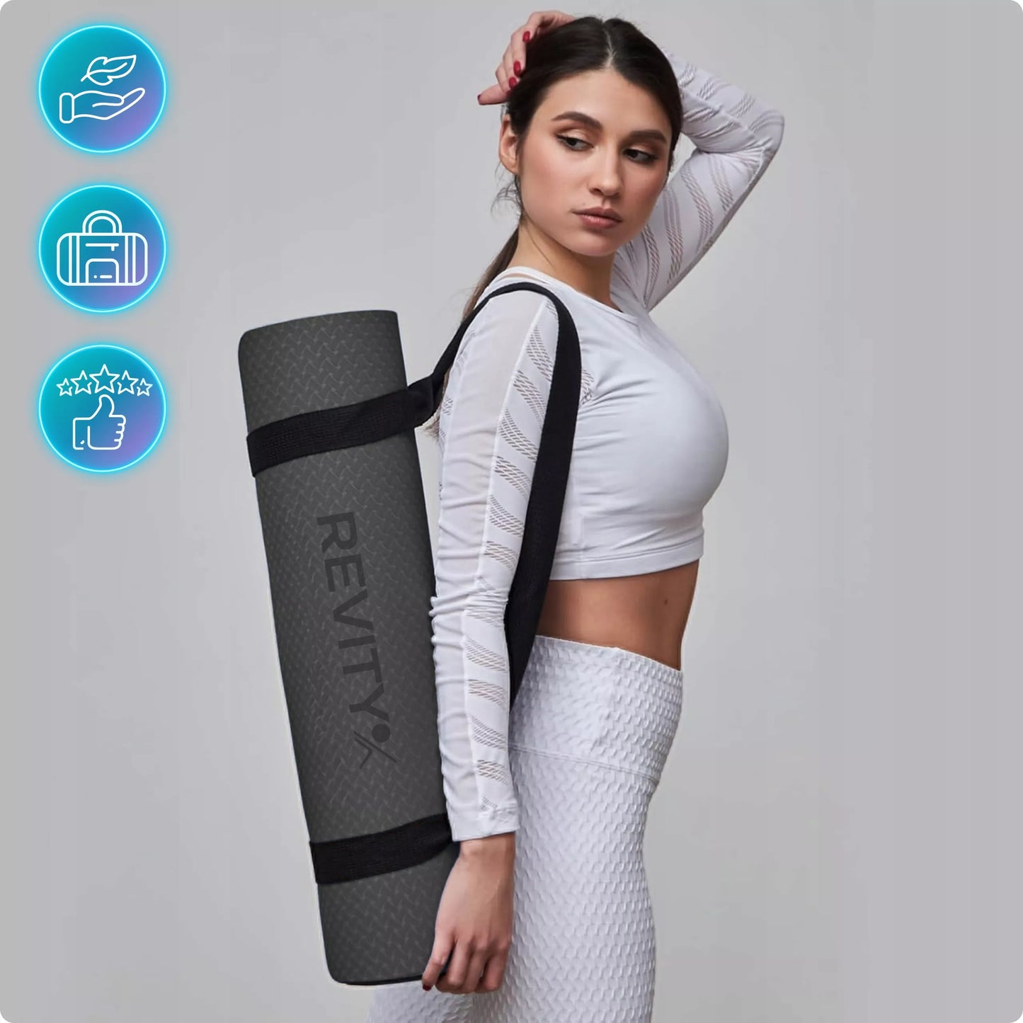 Yogi Storas Neslystantis Patvarus kilimėlis Fitnesui, Crossfitui, Gimnastikai