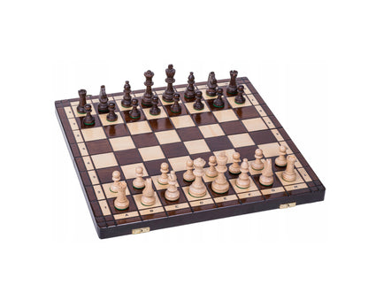 Medinė šachmatų lenta – 40 × 40 cm