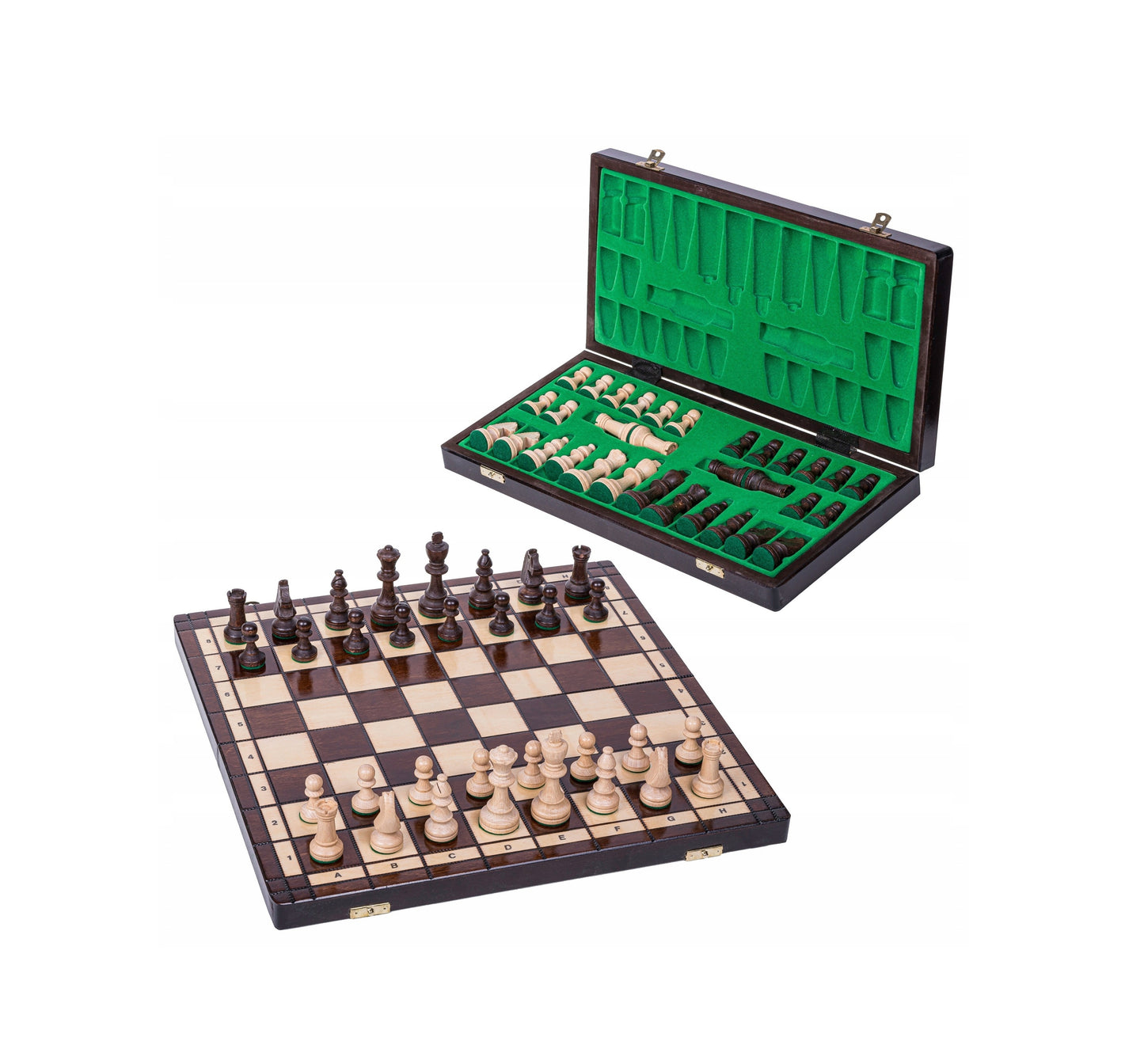 Medinė šachmatų lenta – 40 × 40 cm