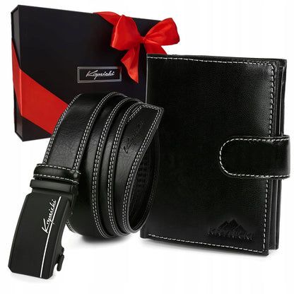 Vyriškas Dovanų Rinkinys: Odinė Piniginė ir Krynicki Diržas 115 cm