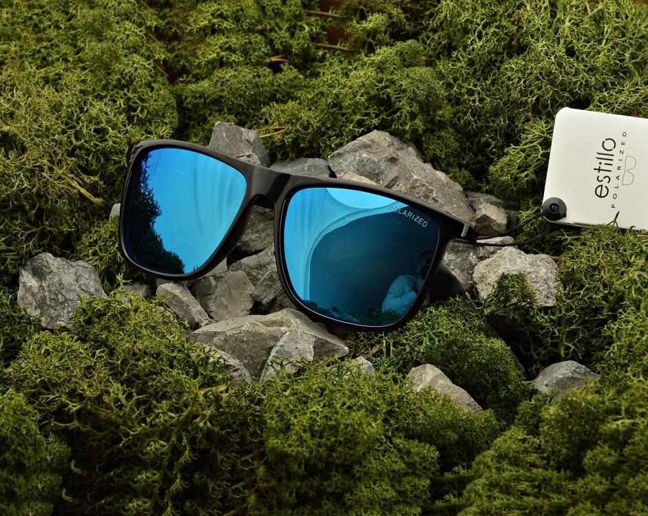 Vyriški akiniai POLIARIZUOTI saulės akiniai Veidrodiniai ESTILLO prekės ženklo + DOVANOS