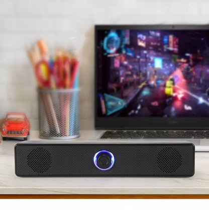Mini garso sistema Garsiakalbiai Kompiuteriui 2.0 USB Nešiojamam kompiuteriui Staliniam kompiuteriui LED 18W