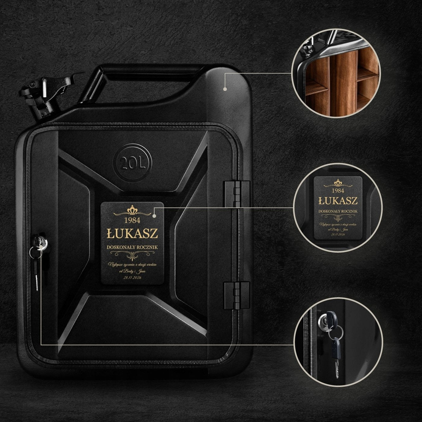 Mini baras kanistre su asmenine graviruote