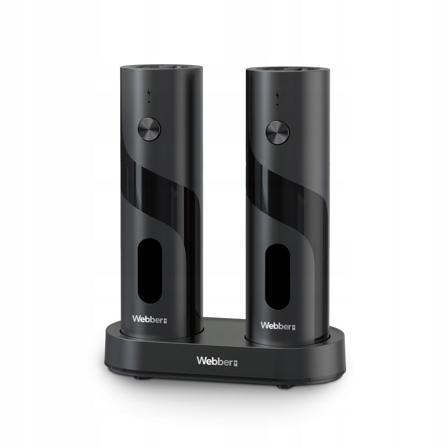 Elektrinis prieskonių malūnėlis, juodas, plastikinis, 2 vnt., 70 ml
