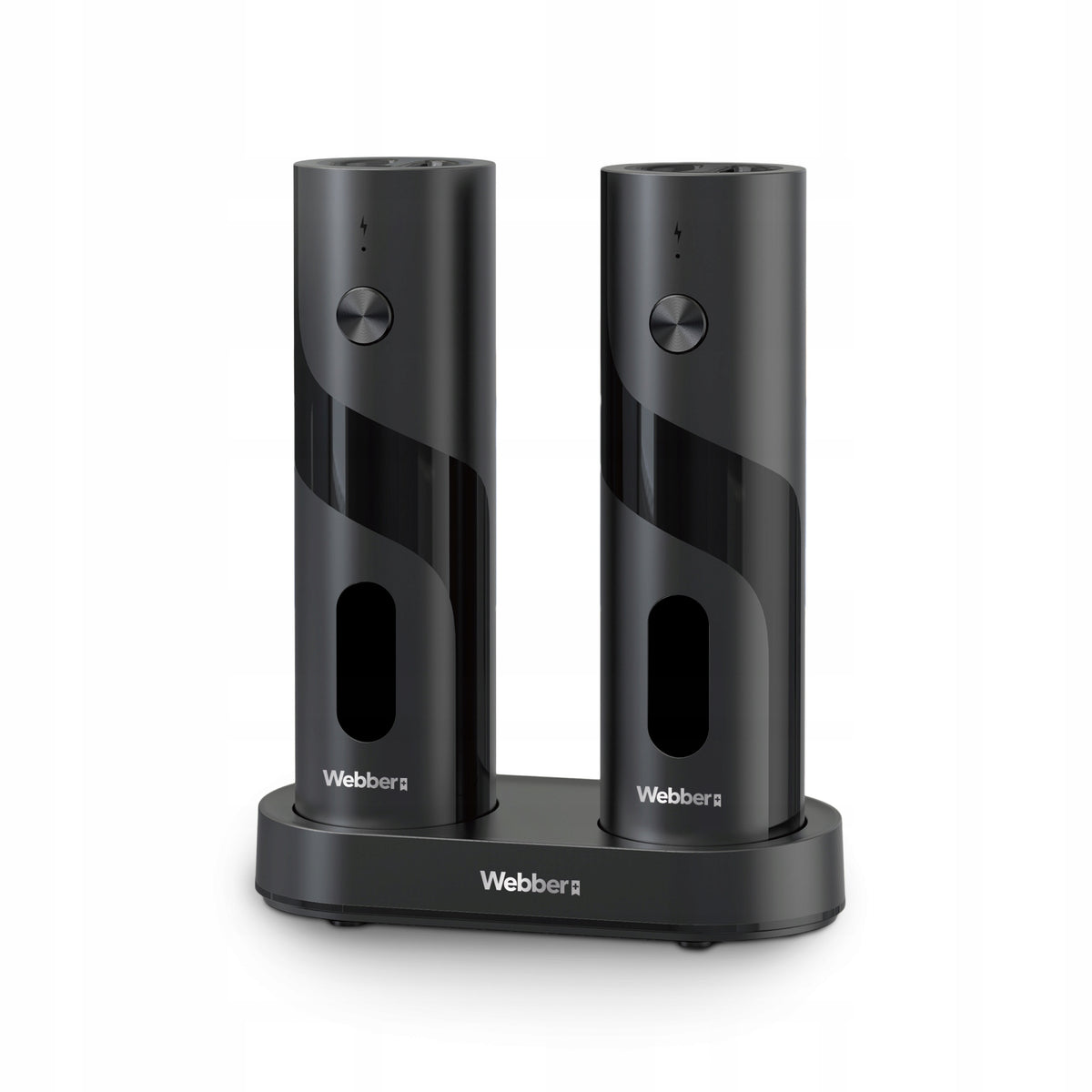 Elektrinis prieskonių malūnėlis, juodas, plastikinis, 2 vnt., 70 ml