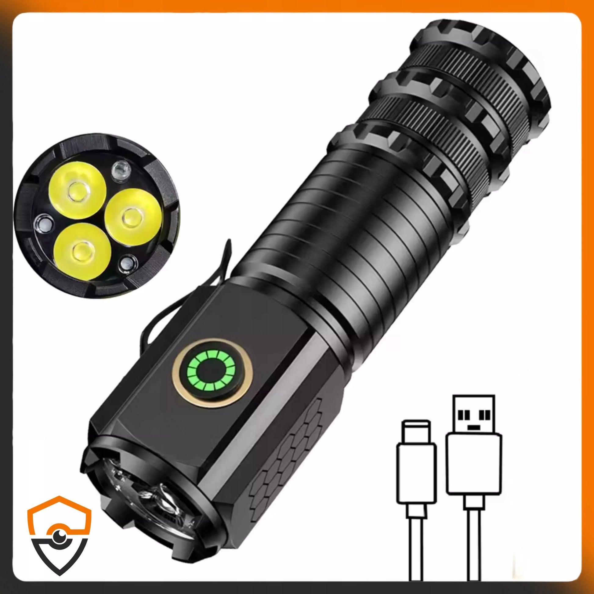 Galinga mini taktinė LED žibintuvėlis su įkraunama baterija, kišeninis, magnetinis, metalinis