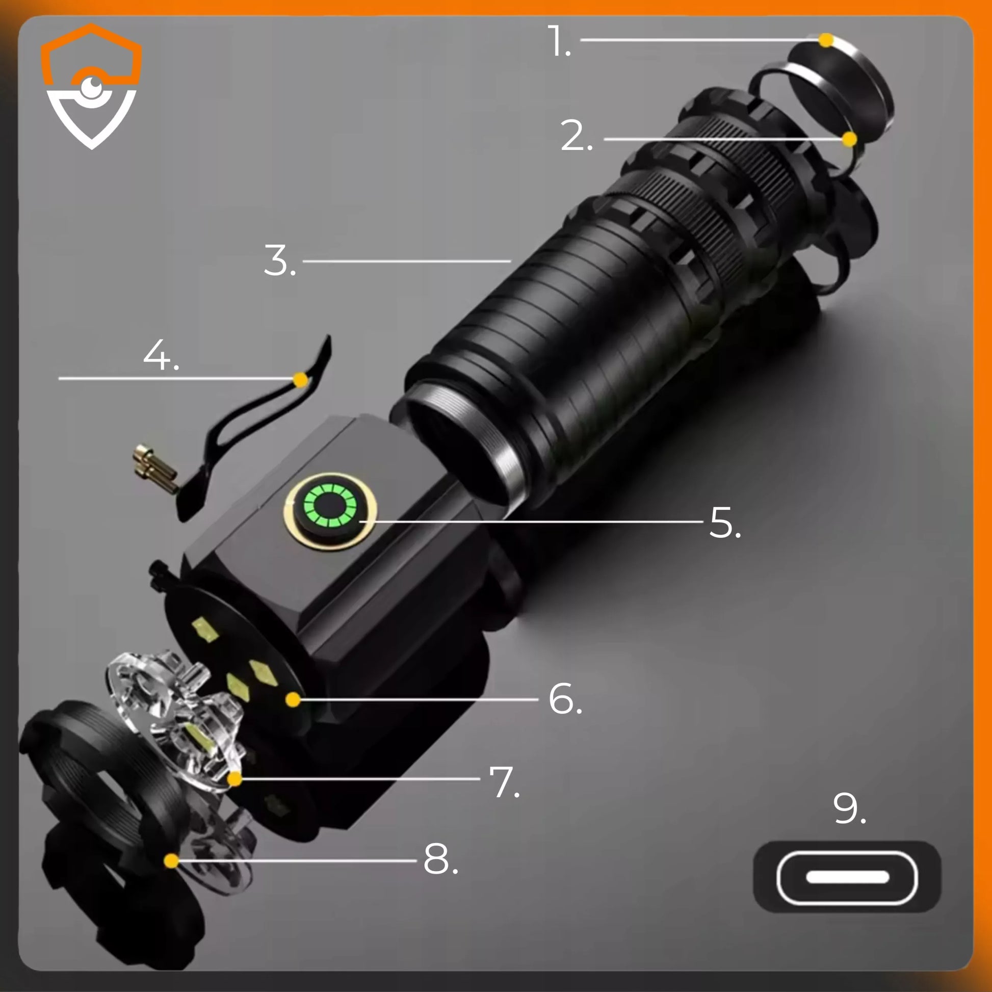 Galinga mini taktinė LED žibintuvėlis su įkraunama baterija, kišeninis, magnetinis, metalinis
