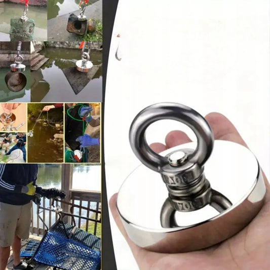 Galingas tvirtas magnetas metalo žvejybai, magnetinės žūklės lynas, karabinas