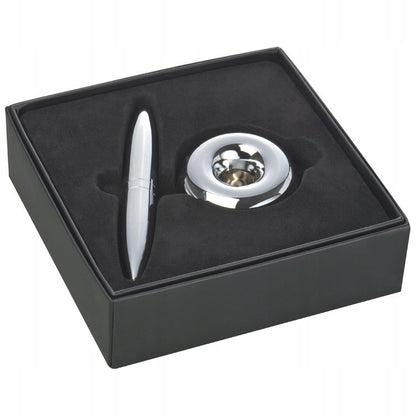 Modernus metalinis rašiklis su magnetiniu stovu